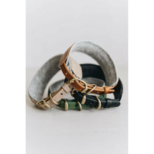 Load image into Gallery viewer, Hundehalsband Pine aus Leder und Wollfilz